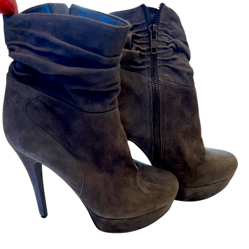 Never worn grey suede platform booties